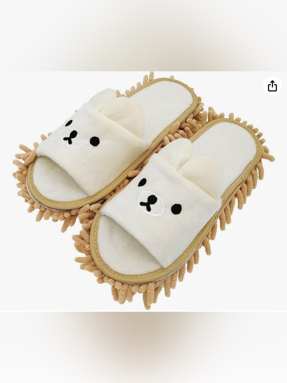 Bear Chenille Microfiber Mop Slippers
